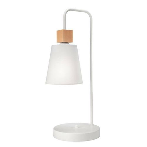 Lumiere - Lampe de bureau avec abat-jour en tissu, blanc, 1x E27 Lumiere  - Lampe de bureau lumiere du jour