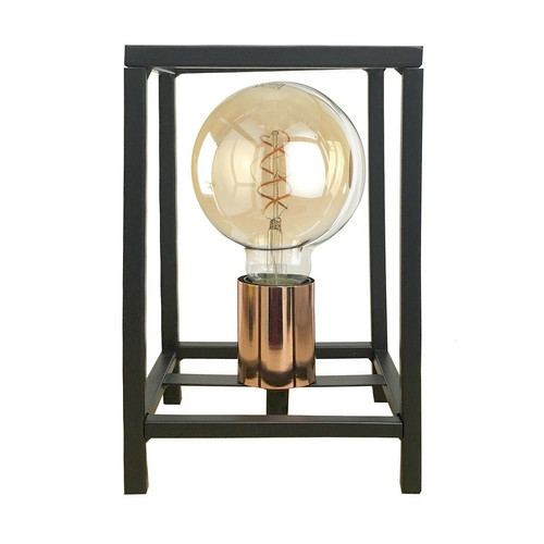 Lumiere - Lampe de table à cadre en forme de boîte, noir, cuivre Lumiere  - Luminaires