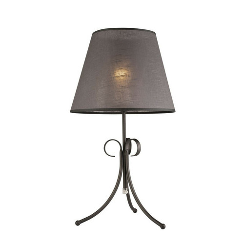 Lumiere - Lampe de table avec abat-jour en tissu Anthracite, 1x E27 Lumiere  - Lampe à lave Luminaires