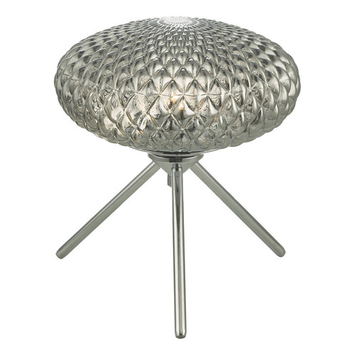 Lumiere - Lampe de table en chrome poli avec verre fumé Small Lumiere  - Maison Gris