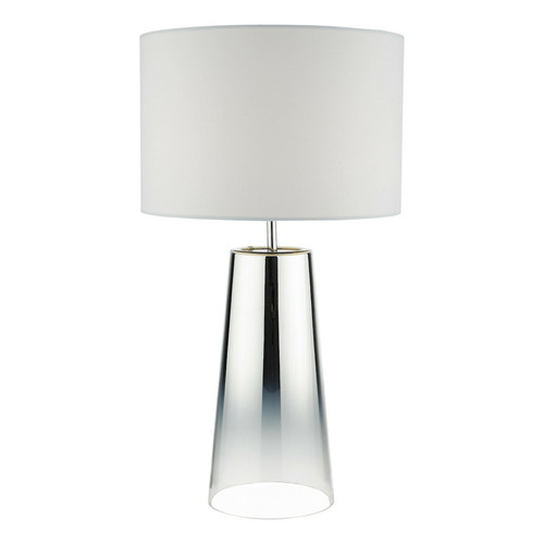 Lumiere - Lampe de table en verre transparent et chromé avec abat-jour à tambour rond Lumiere  - Lampe à lave Luminaires