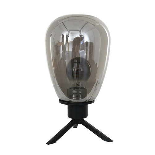 Lumiere - Lampe de table Globe noir mat, gris transparent brillant Lumiere  - Lampe à lave Luminaires