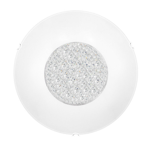 Lumiere - Plafonnier décoratif 3 lumières en verre blanc, métal chromé cristal LED E27 Lumiere  - Luminaires