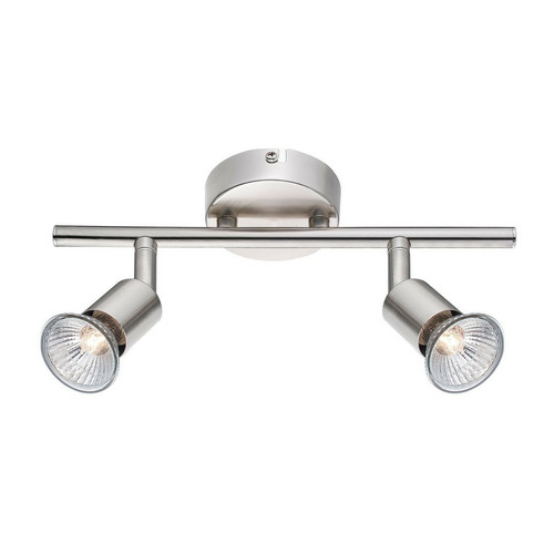 Lumiere - Spot de plafond à 2 lampes en métal nickel satiné GU10 2x50W Lumiere  - Lampe à lave Luminaires