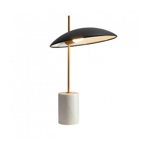 Luminaire Center - Lampe de bureau moderne Vilai Noir, doré, marbre - Lampes à poser Design