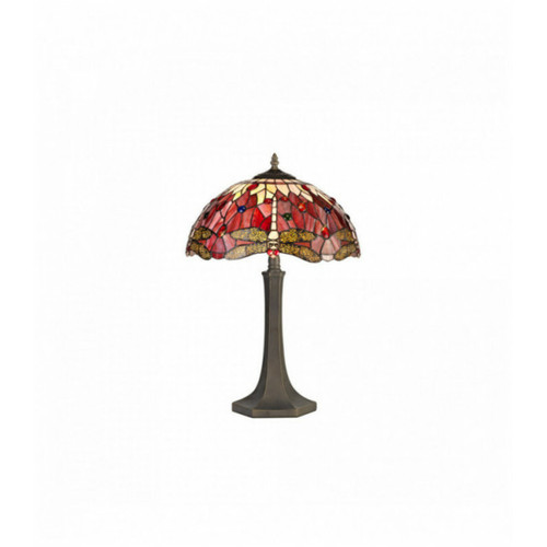 Luminaire Center - Lampe de table Tiffany Clio 2 Ampoules Violet/Rose 40 Cm Luminaire Center  - Lampe violette