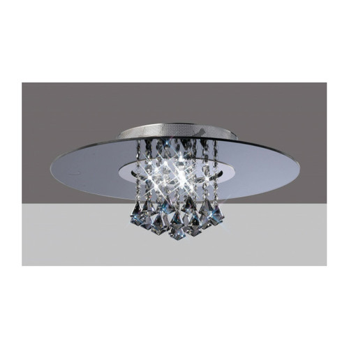 Luminaire Center - Plafonnier Starda rond 8 Ampoules chrome poli/fumé Mirror/fumé cristal Luminaire Center  - Luminaires