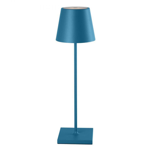 Lumisky - Lampe de table sans fil KELLY bleu en aluminium H38cm - Lampes à poser