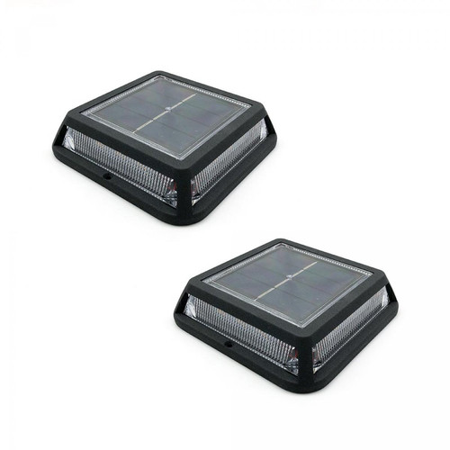 Lumisky - Lot de 2 balise solaires 2x QUADRY Noir Plastique D12cm Lumisky   - Eclairage extérieur de jardin