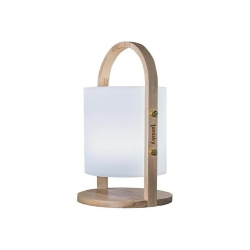 Lumisky - LUMISKY Lanterne sans fil LED Woody - H 37 cm - Blanc - Lampadaire