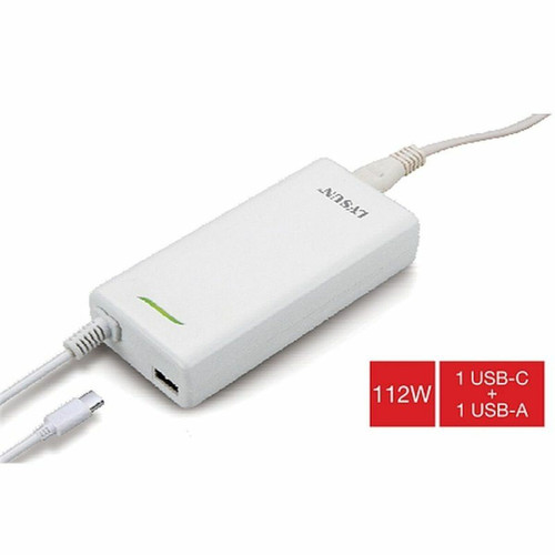 Lvsun - Adaptateur Universel Ultra-Mince 112 Watts 1 Port USB-A et 1 Port USB-C PD 3.0 et QC 3.0 Lvsun  - Chargeur Universel