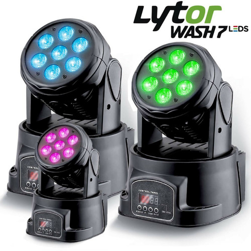 Lytor - Lyres LytOr WASH7 LEDS DMX RVB 4W + BLANC Pack de 3 - DMX-512 (7 ou 12 canaux) Lytor  - Lyres