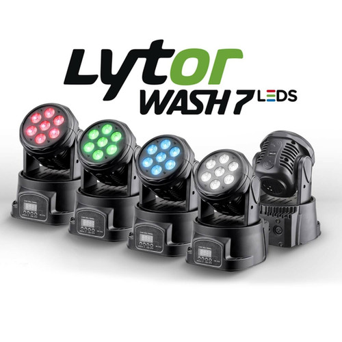 Lytor Lyres LytOr WASH7 LEDS DMX RVB 4W + BLANC Pack de 2 - En DMX-512 (7 ou 12 canaux)