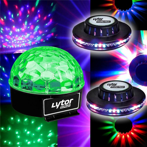Lytor - Pack jeux de lumière 2 Effets ROUNDMAGIC OVNI + BOULE LED Sixmagic RVB Lytor  - Pack jeux de lumiere