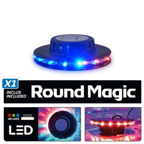 Lytor Pack jeux de lumière 2 Effets ROUNDMAGIC OVNI + BOULE LED Sixmagic RVB