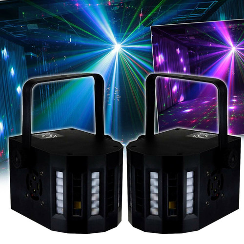 Lytor - PACK Jeux de lumière Sono DJ LIGHT 2 EFFETS DERBY Noir 4 LEDs RGBW Lytor  - Eclairage de soirée