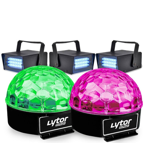 Lytor - Pack Soirée FIESTA 2 SIXMAGIC + 3 LED STROBE BLANC Lytor - Effets lumineux