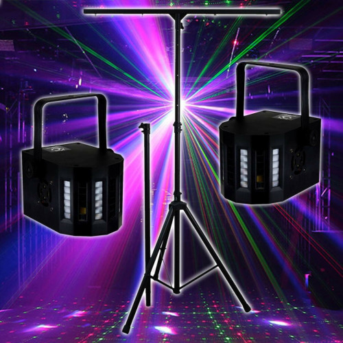 Lytor -PACK Sono DJ LIGHT Jeux de lumière 2 EFFETS DERBY Noir 4 LEDs RGBW + Portique Lytor  - Effets lumineux