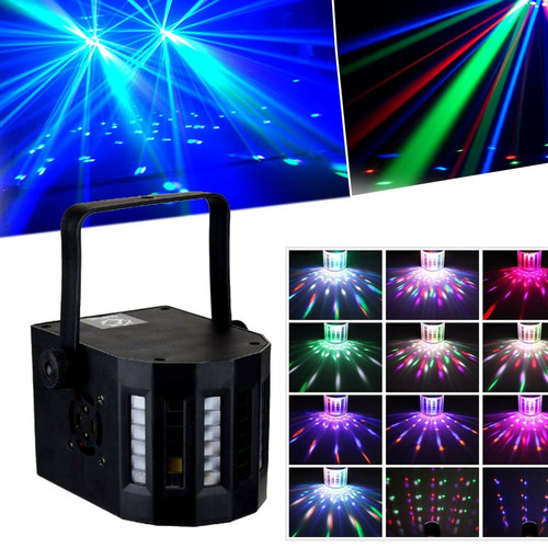 Effets à LED PACK Sono DJ LIGHT Jeux de lumière 4 EFFETS DERBY Noir 4 LEDs RGBW + Portique