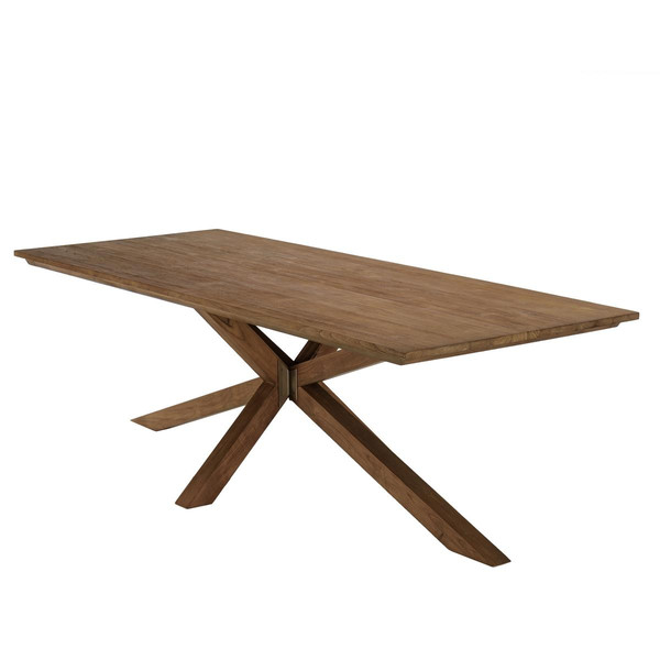 MACABANE Table à manger rectangulaire 240x100cm en bois teck recyclé