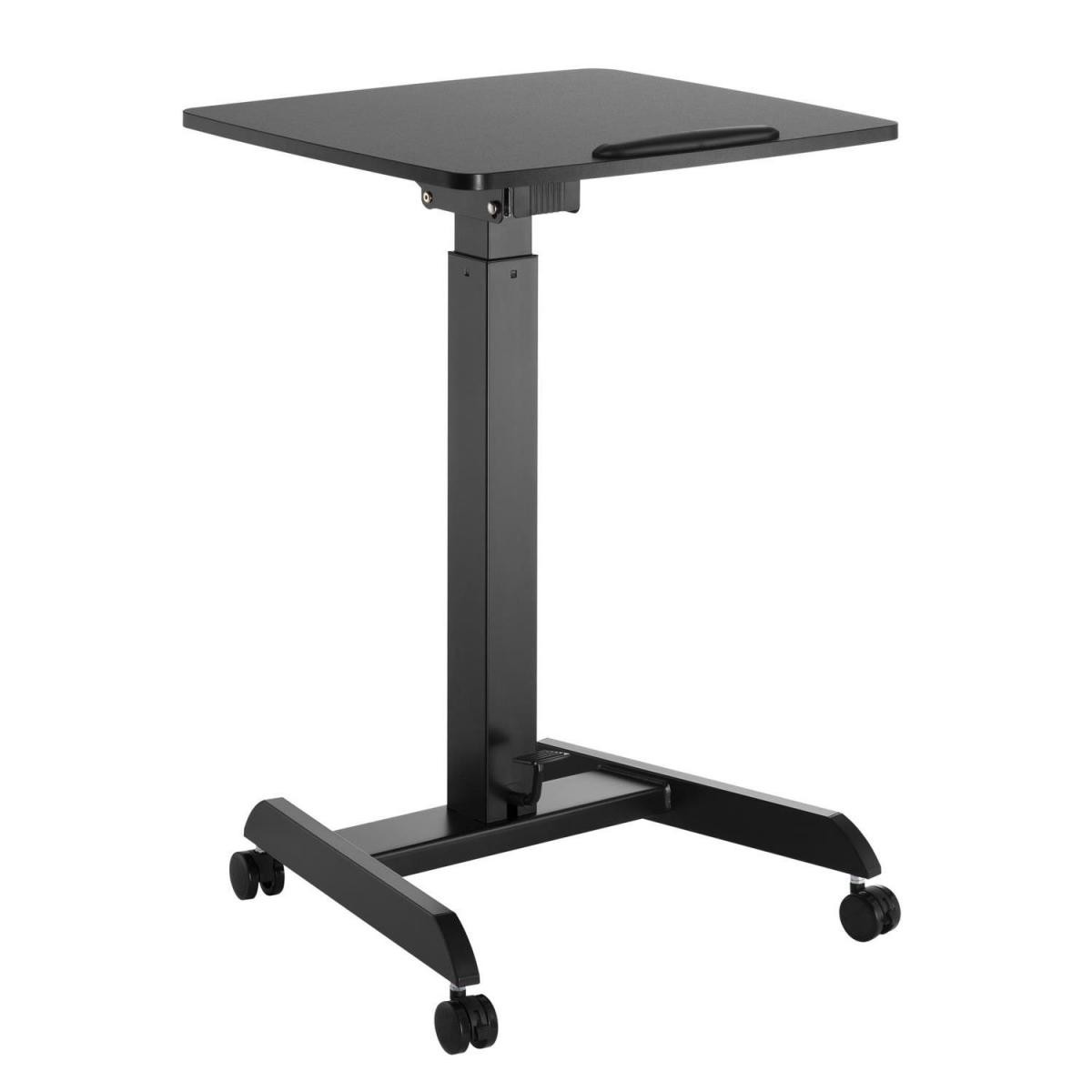 Bureaux Maclean Table d'ordinateur portable avec roulettes Bureau assis-debout Réglable en hauteur jusqu'à max. 113cm Inclinable à 30 degrés Noir
