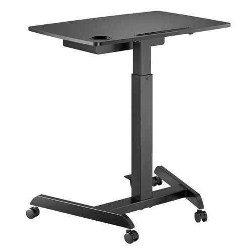 Maclean - Table d'ordinateur portable avec roulettes et un tiroir Bureau assis-debout Réglable en hauteur jusqu'à 113cm max. 8kg Noir - Maclean