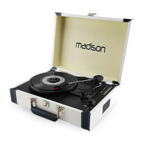 Madison - Malette tourne-disques - BT/USB/SD/FONCTION ENREGISTREMENT - Crème - MADISON RETROCASE-CR MAD-RETROCASE-CR Madison  - Platine d enregistrement