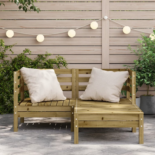 Maison Chic Canapé de jardin 2 places avec repose-pieds | Canapé Sofa d'extérieur | Fauteuil terrasse bois pin imprégné -MN82612