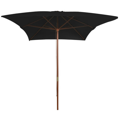 Maison Chic - Parasol Jardin | Parasol d'extérieur avec mat en bois Noir 200x300 cm - GKD43830 Maison Chic  - Bons Plans Parasols