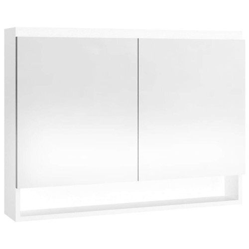 meuble haut salle de bain Armoire à miroir de salle de bain,Meuble de rangement,Meuble bas de bain 80x15x60cm MDF Blanc brillant -GKD942124