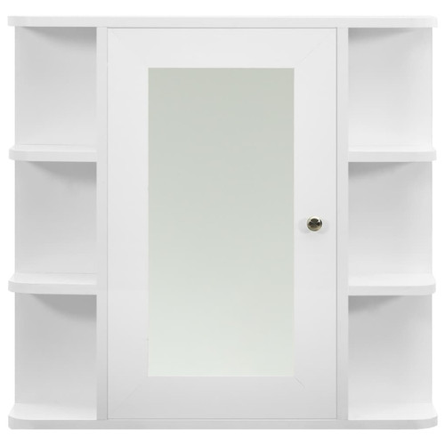 meuble haut salle de bain Armoire à miroir de salle de bain,Meuble de rangement,Meuble bas de bain Blanc 66x17x63 cm MDF -GKD430216