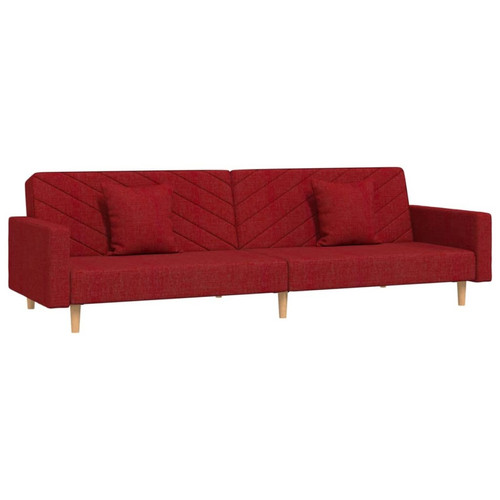 Maison Chic - Canapé-lit convertible, Clic-Clac à 2 places avec deux oreillers rouge bordeaux tissu -GKD76531 Maison Chic  - Canape rouge bordeaux