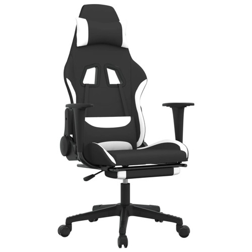 Maison Chic - Chaise de jeu, Chaise gaming avec repose-pied, Fauteuil gamer,Chaise de Bureau Noir et blanc Tissu -GKD89506 Maison Chic  - Chaises Design