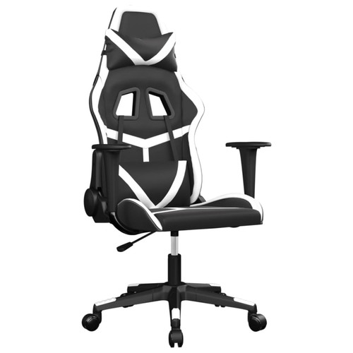 Maison Chic - Chaise de jeu, Chaise gaming de massage, Fauteuil gamer d'ordinateur,Chaise de Bureau Noir et blanc Similicuir -GKD23253 Maison Chic  - Chaise de bureau Chaises