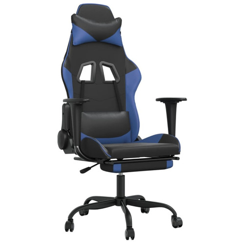 Maison Chic - Chaise de jeu, Chaise gaming avec repose-pied, Fauteuil gamer,Chaise de Bureau Noir et bleu Similicuir -GKD87552 Maison Chic  - Chaise de bureau Chaises