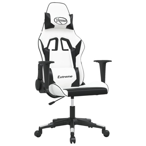 Maison Chic - Chaise de jeu, Chaise gaming, Fauteuil gamer d'ordinateur,Chaise de Bureau Blanc et noir Similicuir -GKD50381 Maison Chic  - Chaise de bureau Chaises