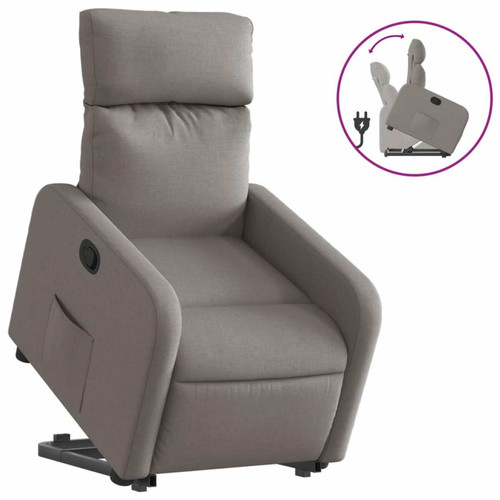 Maison Chic - Fauteuil Relax pour salon, Fauteuil inclinable taupe tissu -GKD75542 Maison Chic  - Fauteuil taupe