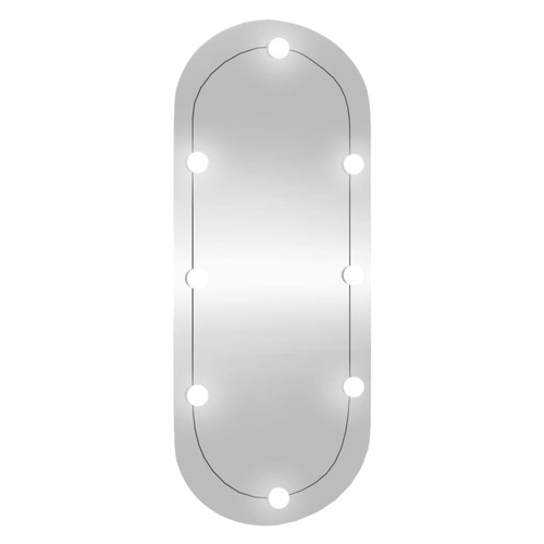 Maison Chic - Miroir mural avec lumières LED | Miroir Décoration pour Maison Salle de Bain 40x90 cm verre ovale -GKD65808 Maison Chic  - Miroirs