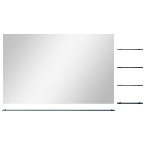 Maison Chic - Miroir mural | Miroir Décoration pour Maison Salle de Bain | Miroir avec 5 étagères argenté 100x60 cm -GKD20030 Maison Chic  - Bonnes affaires Miroirs