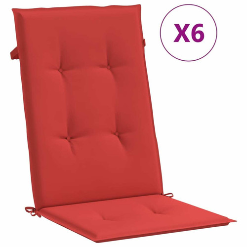Maison Chic - Coussins Confort,Coussins de chaise de jardin dossier haut lot de 6 rouge tissu -GKD86885 Maison Chic  - Coussin de chaise