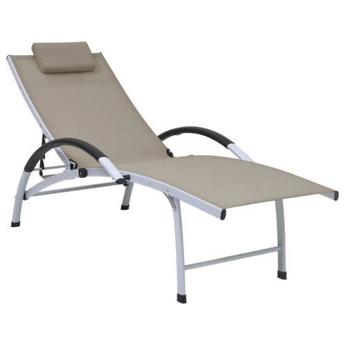 Maison Chic - Chaise longue de jardin| Bain de soleil Relax | Transat aluminium textilène taupe -GKD82287 Maison Chic - Transats, chaises longues