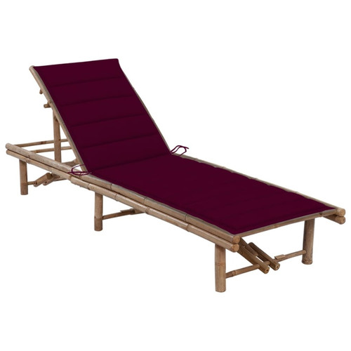 Maison Chic - Chaise longue de jardin avec coussin | Bain de soleil Relax | Transat Bambou -GKD16026 Maison Chic - Transats, chaises longues