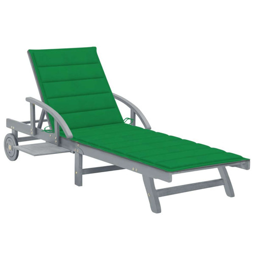 Maison Chic - Chaise longue de jardin avec coussin | Bain de soleil Relax | Transat Bois d'acacia solide -GKD39925 Maison Chic - Transats, chaises longues