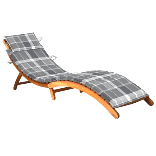 Maison Chic - Chaise longue de jardin avec coussin | Bain de soleil Relax | Transat Bois d'acacia solide -GKD52051 Maison Chic - Jardin
