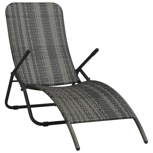 Maison Chic - Chaise longue pliable de jardin | Bain de soleil Relax | Transat Résine tressée Gris -GKD59955 Maison Chic  - Chaise longue relax