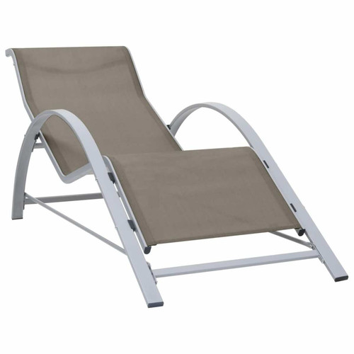 Maison Chic - Chaise longue Jardin| Bain de soleil Relax | Transat textilène et aluminium taupe -GKD59158 Maison Chic - Jardin