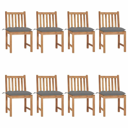 Maison Chic - Lot de 8 Chaises de jardin avec coussins | Fauteuil chaises d'extérieur Bois de teck massif -GKD64995 Maison Chic  - Chaises de jardin
