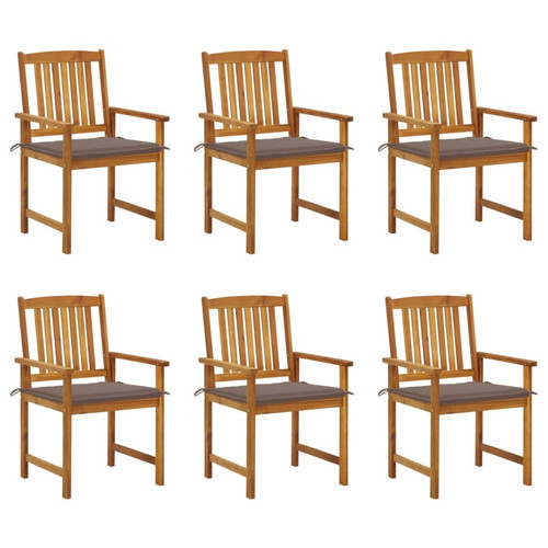 Maison Chic - Lot de 6 Chaises de jardin avec coussins | chaises d'extérieur | Fauteuil Relax Bois d'acacia massif -GKD22626 Maison Chic  - Mobilier de jardin