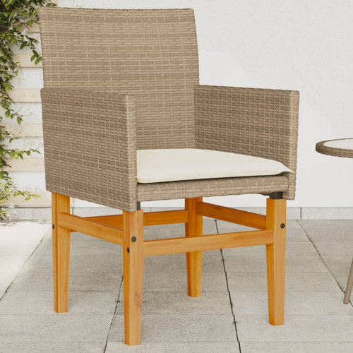 Maison Chic - Lot de 2 Chaises de jardin coussins | chaises Relax beige résine tressée bois -GKD50418 Maison Chic  - Mobilier de jardin