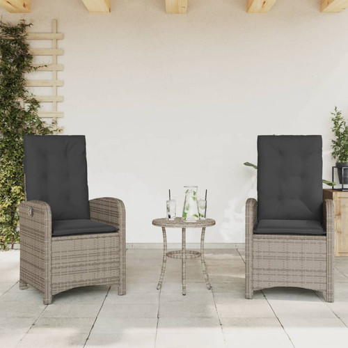 Maison Chic - Lot de 2 Chaises inclinables de jardin et coussins | chaises Relax d'extérieur gris rotin -GKD49931 Maison Chic  - Nos Promotions et Ventes Flash